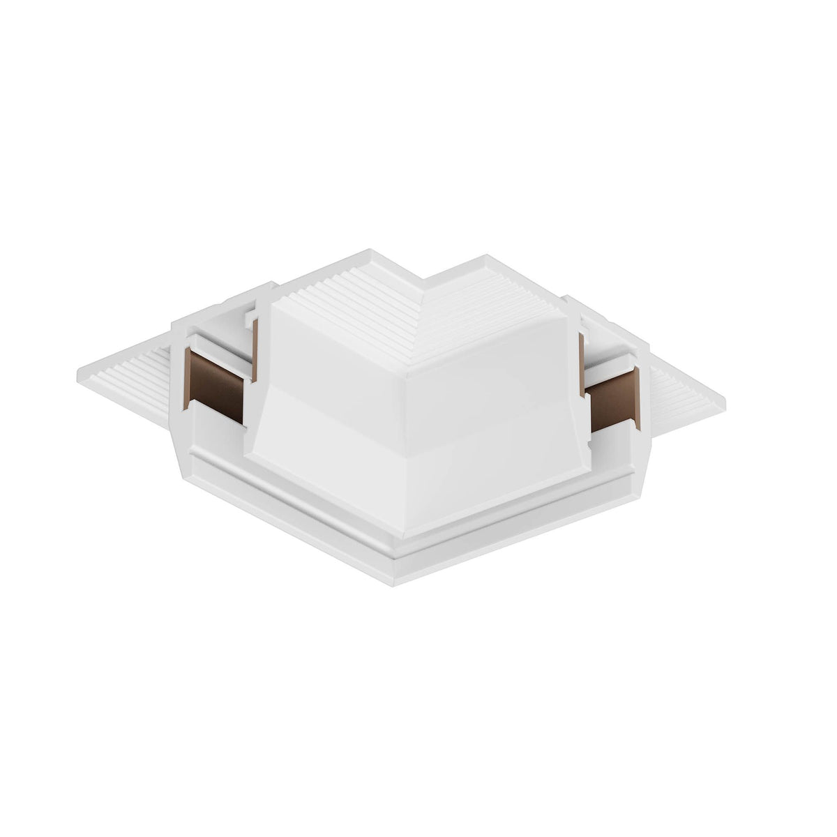 Conector 90° coplanar profil încastrat XFIVE - Alb mat