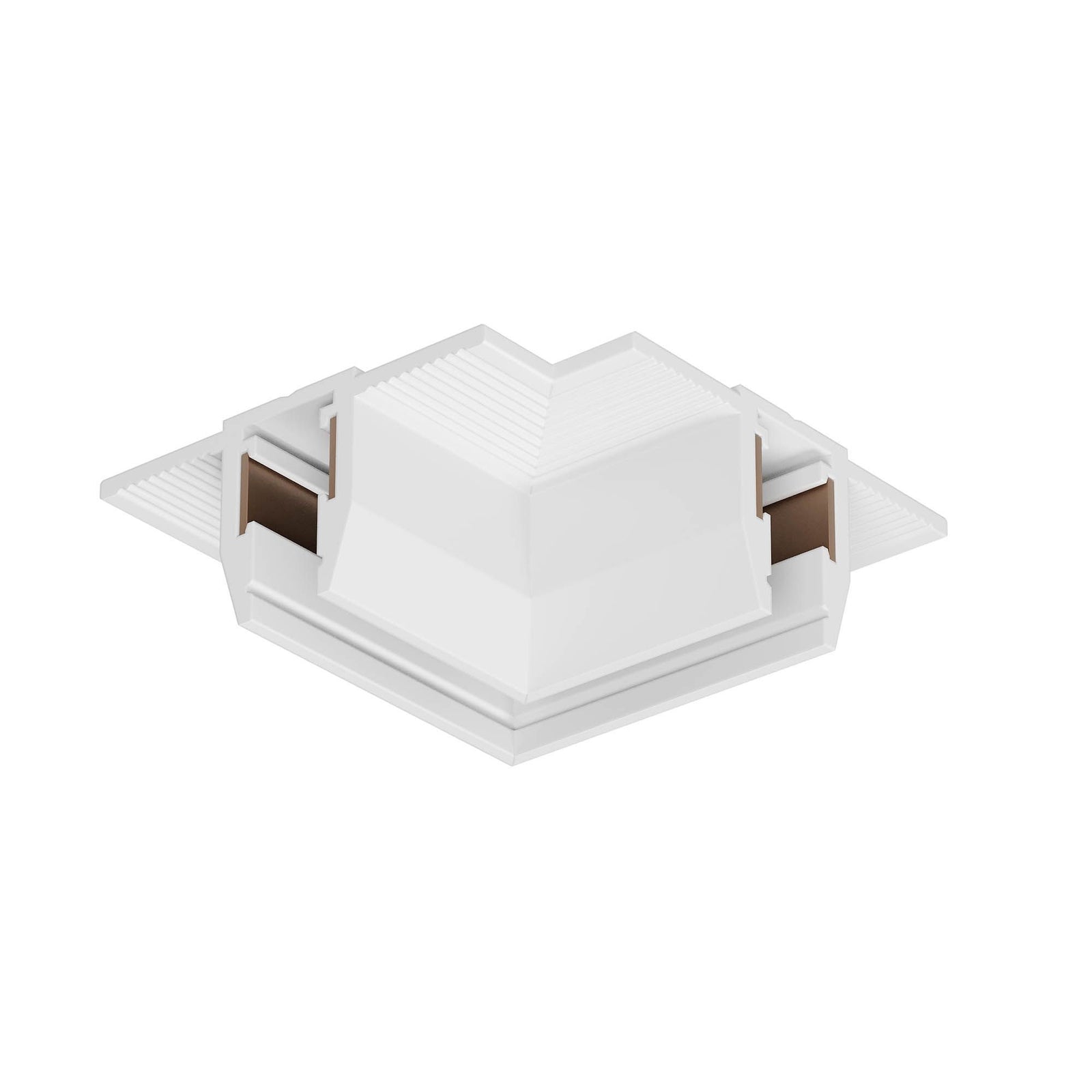 Conector 90° coplanar profil încastrat XFIVE - Alb mat