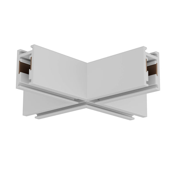 Conector în cruce profil aparent XFIVE - Alb mat